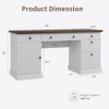 60" Modern Executive Desk with Storage, Wood Home Office Desk with Drawer & Cabinet, Fluted Computer Writing Desk for Study, Living Room, Bedroom - 2 of 4