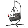Ridstar Outdoor Rattan Hanging Swing Chair with C-Frame, Cushion & Pillow-Gray - 2 of 4