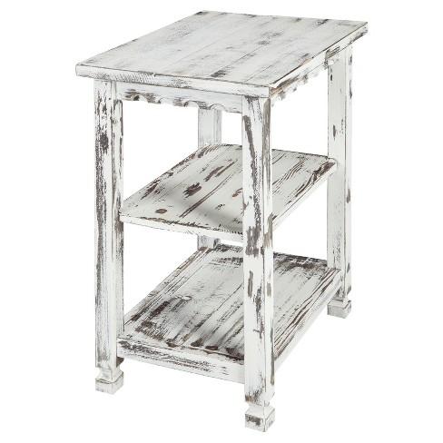 Country Cottage 2 Shelf Wood End Table Antique Finish - Alaterre Furniture - image 1 of 4