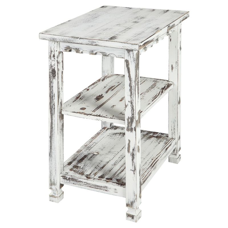 Country Cottage 2 Shelf Wood End Table Antique Finish - Alaterre Furniture, 1 of 7
