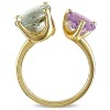 EVERLY JEWELRY | Yellow Plated Sterling Silver 5 CT TGW Green Amethyst and Rose de France Ring - 4 of 4