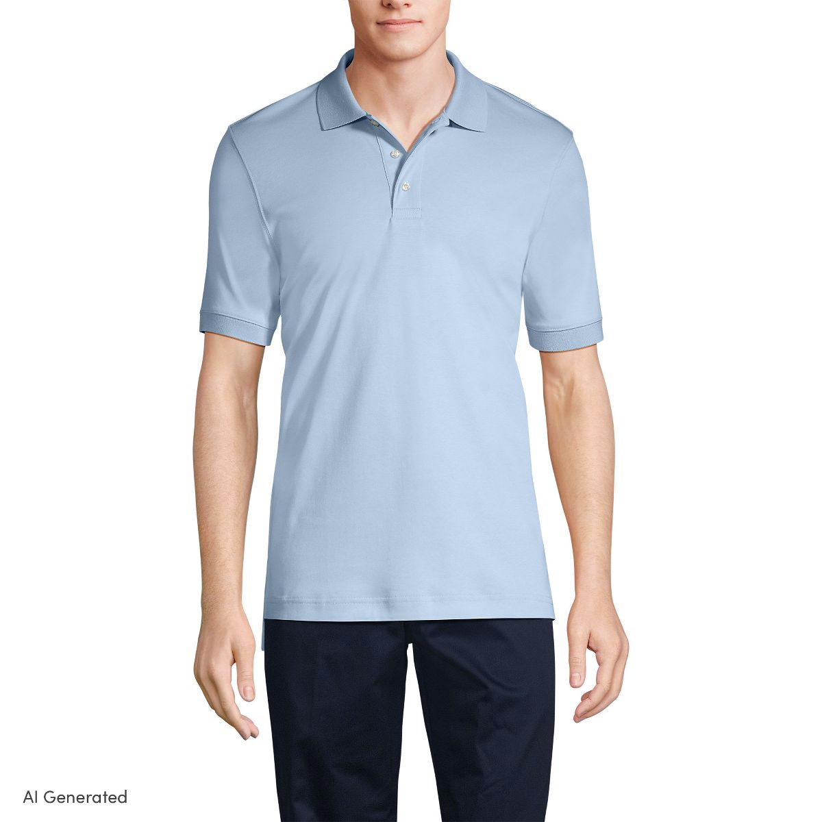 Lands' End School Uniform Men's Long Sleeve Interlock Polo Shirt - thumbnail 6