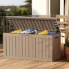 Infurnic Deck Boxes, Waterproof Deck Box with Large Storage Capacity for Patio Furniture, Garden Tools, All Weather Use, Brown, 46"*18.7"*23" - 3 of 4