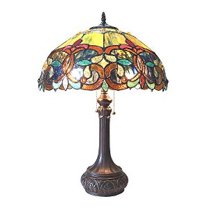 Chloe Lighting GENESIS Victorian 2 Light Antique Dark Bronze Table Lamp 17 Shade - 1 of 4