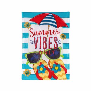 Evergreen Summer Vibes Only Applique Garden Flag - 1 of 4