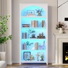 Vlrska 5-Tier Arch Wood Bookcase with Motion LED Lights – Rustic Farmhouse Display for Home, Office, or Library. - 3 of 4