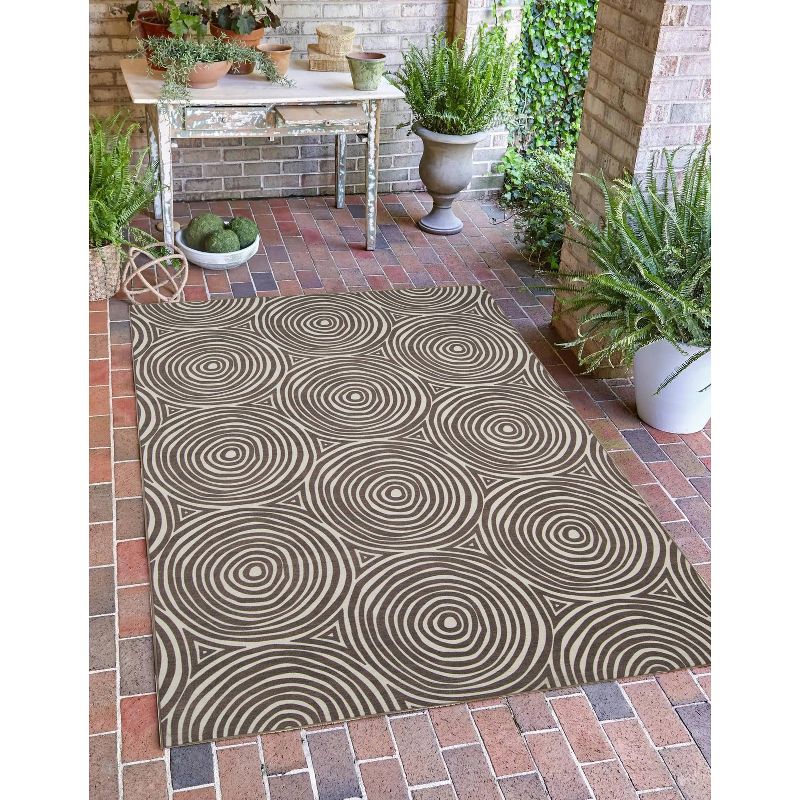 Solway Washable Outdoor Rug Ivory/Brown - Linon, 3 of 10