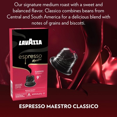 Lavazza Espresso Maestro Classico Aluminum Nespresso Compatible Medium Roast Coffee Capsules - 10ct