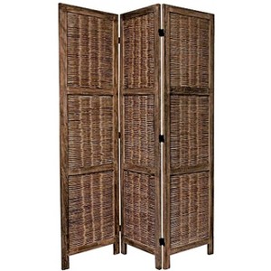 Legacy Decor Wicker and Wood Screen Room Divider - 1 of 3
