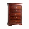 Lycvki Dark Cherry Wood Dresser with 5 Drawers - 2 of 4