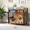 Furniture-Style Dog Crate with Drawers & 360° Adjustable Raised Feeder, Large Indoor Kennel Cabinet with Double Doors for Medium & Large Dogs - 3 of 4
