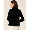 INSPIRE CHIC Women's Notched Lapel Long Sleeve Office Button Velvet Suit Blazer - 4 of 4