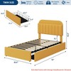 Twin/FULL/Queen/Twin XL Size Kids'Bed Frame with 2 Flexible Drawers, Boucle Upholstered Platform Bed Frame w/ Bookcase Headboard, Bedframe - 2 of 4