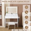 KWPZQEB Vanity Desk Set with Mirror and Lights, Makeup Vanity Desk with Power Outlet & 6 Drawers, Dressing Table with Hair Dryer Holder for Bedroom - 4 of 4