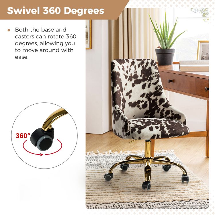 Arce Home Task Chair Modern Ergonomic  Office Chair with Unique Animal Print Design | Karat Home, 6 of 10
