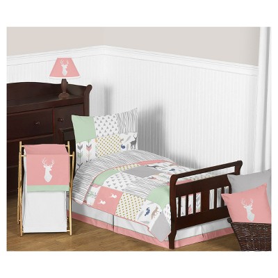 Coral & Mint Woodsy Bedding Set (Toddler) - Sweet Jojo Designs