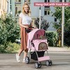 Tangkula Petsjoy Folding Pet Stroller 4-Wheel Pet Travel Carrier w/Storage Basket - 2 of 4