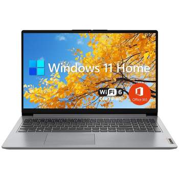 Lenovo IdeaPad 1i Laptop, 15.6" FHD Display, Intel Celeron N4500, Intel UHD Graphics, 4GB RAM, 128GB eMMC, Wi-Fi 6, Windows 11 Home, Grey