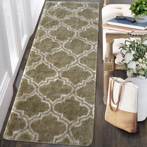 Modern Shag Rug Non Slip Fluffy Shaggy Runner Rug Ultra-Soft Living Room Rug Indoor Plush Floor Carpet High Pile Non Shedding Furry Rug for Kitchen - 1 of 4