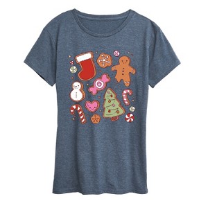 Women's - Instant Message - Kawaii Christmas Treats Women's Short Sleeve Graphic T-shirt Short Sleeve Graphic T-Shirt - 1 of 4