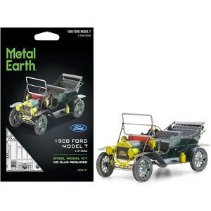 Model Kit 1908 Ford Model T Dark Green (Moderate Difficulty) Steel Model by Metal Earth - 1 of 4