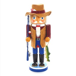 Kurt Adler 15-Inch Wooden Fisherman Nutcracker - 1 of 4