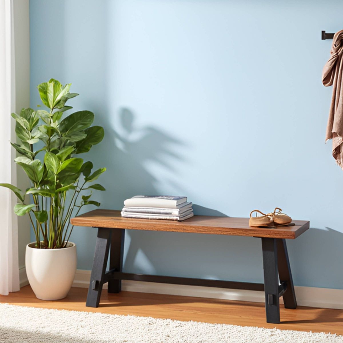 48" Odin Solid Wood Bench Black - Alaterre Furniture - thumbnail 6