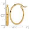 Black Bow Jewelry 3mm x 21mm 14k Yellow Gold Oval Hoop Earrings - 3 of 4