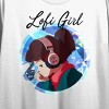 LOFI Girl Key Art Crew Neck Short Sleeve Women's White Crop Top - 2 of 3