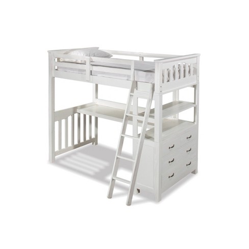 Twin Highlands Loft Bed With Desk White Hillsdale Furniture Target