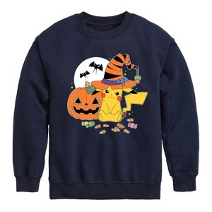 Boys' - Pokémon - Witch Pikachu With Candy Graphic Long Sleeve Fleece Sweatshirt - 1 of 4