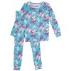 RuffleButts SoftSnooze Toddler Girls Ruffle Long Sleeve Pajama Set - 2 of 4
