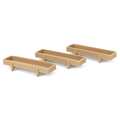 1/64 Pack of 3 Light Wood Feed Bunks, 3D Printed Farm Model RW-28