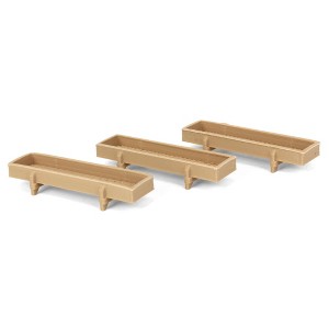 1/64 Pack of 3 Light Wood Feed Bunks, 3D Printed Farm Model RW-28 - 1 of 4