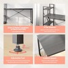 Bestier 63" Computer Desk with Adjustable Shelves, Writing Desk with Reversible Bookshelf, Black - 4 of 4
