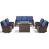 Buenhomino Patio Furniture Set with Fire Pit Table-High Back Outdoor Swivel Chairs Set with Thick Cushions Outdoor Patio Conversation Sets - 2 of 4