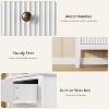 2 PCS White Fluted 3 Drawer Dresser, 31.5 Inch Wide Dresser Nightstand, Modern Wood Chest of Drawers, Large Painted Nightstand with 3 Drawers - 3 of 4