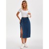 INSPIRE CHIC Women's Denim High Waisted Button Up Casual Slit Midi Skirt - 3 of 4