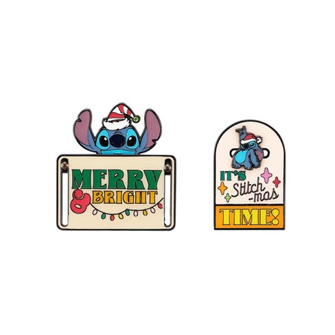 Disney Stitch It’s Stitch-mas Time 2-Piece Lapel Pin Set - image 1 of 4