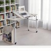Overbed Table with Wheels, 31.5/47.24 in Laptop Desk Cart, Table Over The Bed Table Adjustable Height and Length - 2 of 4