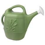 Union Products 63068 2 Gallon Plastic Indoor/Outdoor Watering Can w/ Tulip Design for Garden, Potted Plants, & Patio Pots, Sage Green