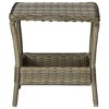 vidaXL Garden Table Brown Poly Rattan, Powder-Coated Steel, PP Board - 2 of 4