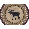 Earth Rugs Black Moose Round Braided Jute Trivet – Hand-Stenciled 10"x10" Rustic Hot Pad - 2 of 3