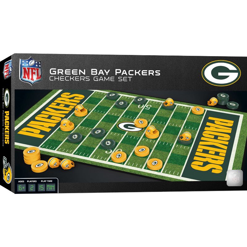 MasterPieces Officially licensed NFL Green Bay Packers Checkers Board Game for Families and Kids ages 6 and Up, 2 of 7