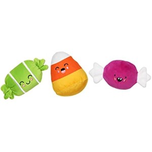 Pearhead Halloween Candy Dog Toys - Plush Pet Toy with Squeakers, Spooky Fall Finds, Set of 3 - 1 of 1