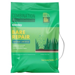 Sunday Bare Repair Fertilizer/Mulch/Seed, Tall Fescue Grass Sun or Shade - Case of 4 - 4.5 lb - 1 of 1