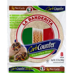La Banderita Carb Counter Whole Wheat Keto Friendly Tortilla Wraps - 12.7oz/8ct