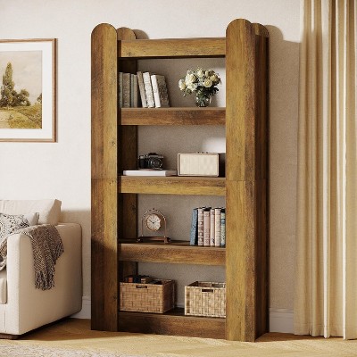 Tribesigns 5-Tier Wooden Bookshelf, 70.86" Farmhouse  Bookcase, Freestanding Display Shelf for Living Room, Home Office, Bedroom