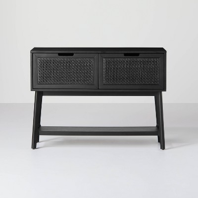 Wood & Cane Console Table with Pull-Down Drawers - Hearth & Hand™ with Magnolia