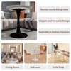 Racxily Round Side Table with Tapered Pedestal - Faux Marble Top & Nordic Minimalist Style, Ideal for Living Room - 2 of 4